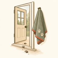 A towel by the door